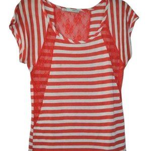 Maurices Shirt Small orange white stripe